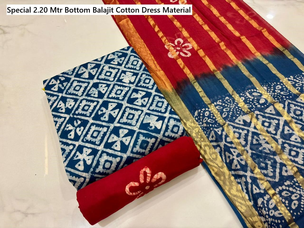 Special 2.20 Mtr Bottom Balajit Cotton Dress Material Supplier