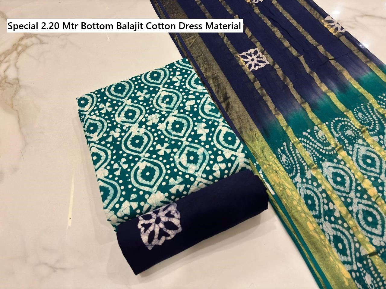 Special 2.20 Mtr Bottom Balajit Cotton Dress Material Supplier