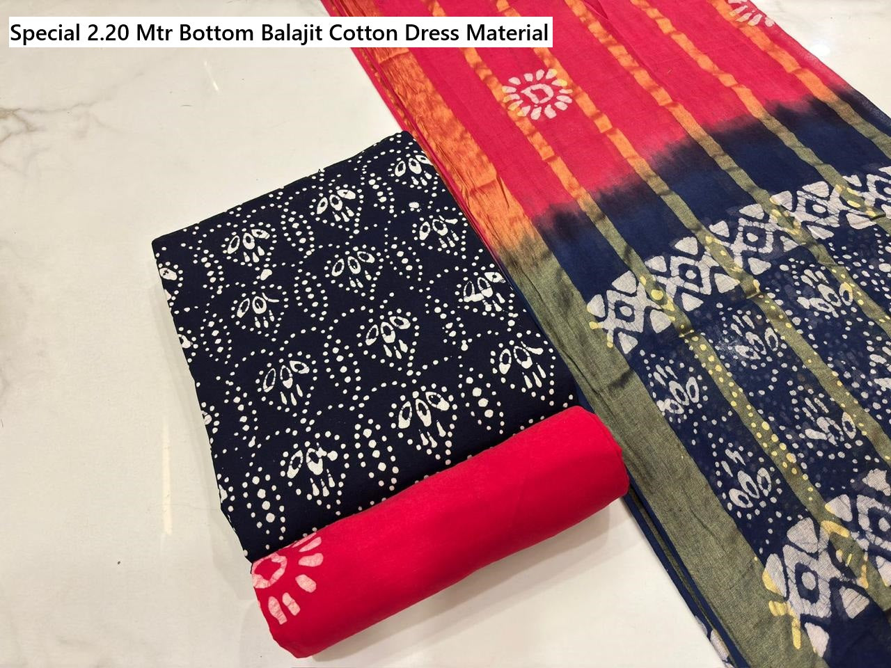 Special 2.20 Mtr Bottom Balajit Cotton Dress Material Supplier