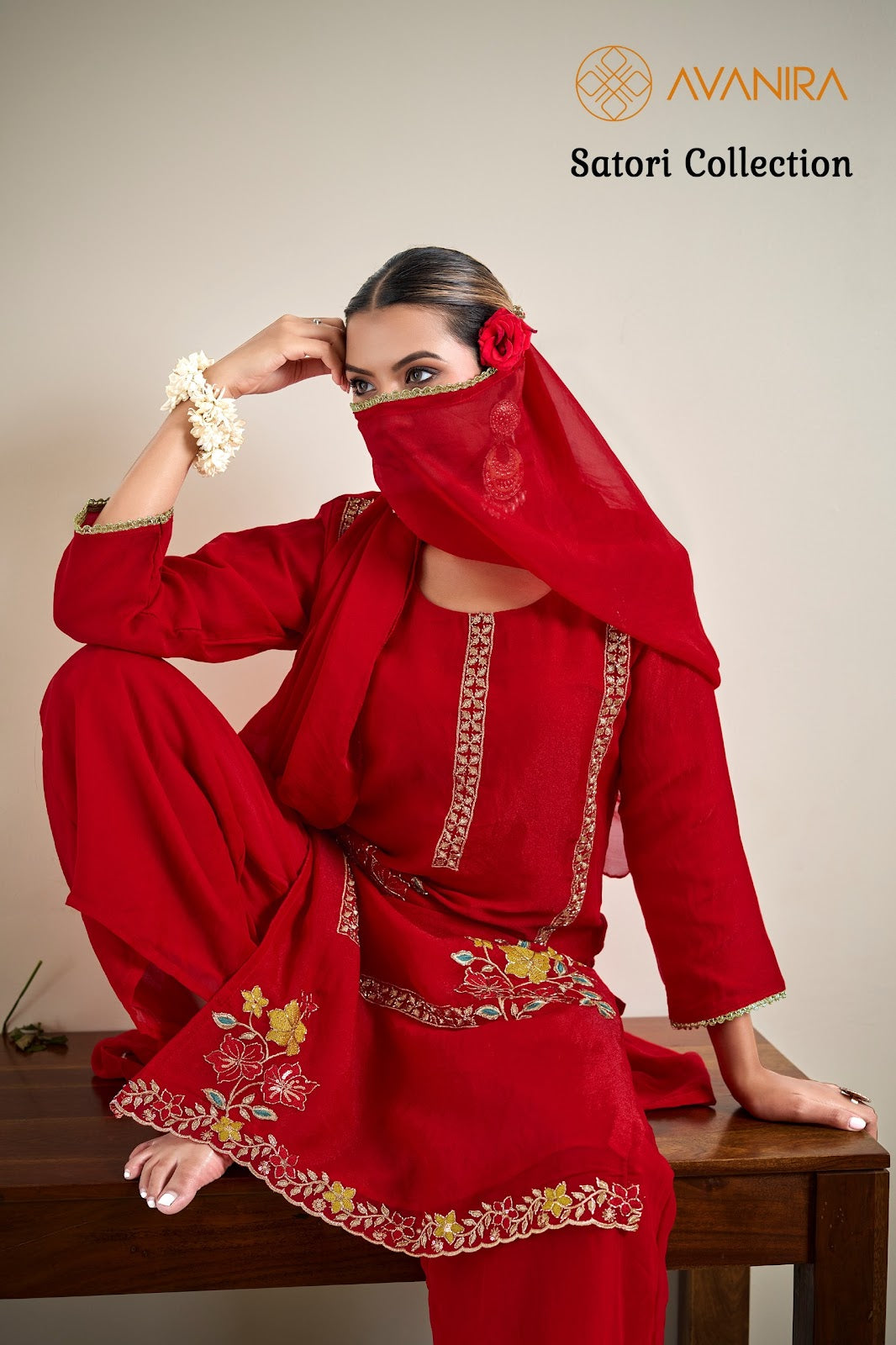 Satori Collection Avanira Moss Readymade Plazzo Style Suits Exporter India