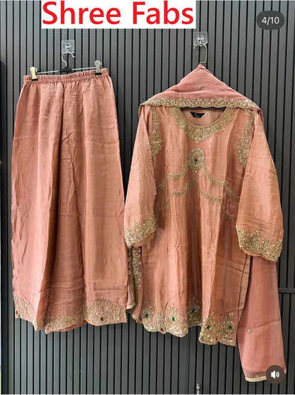 Design 2632 Shree Fabs Tissue Pakistani Readymade Suits Wholesale Rate