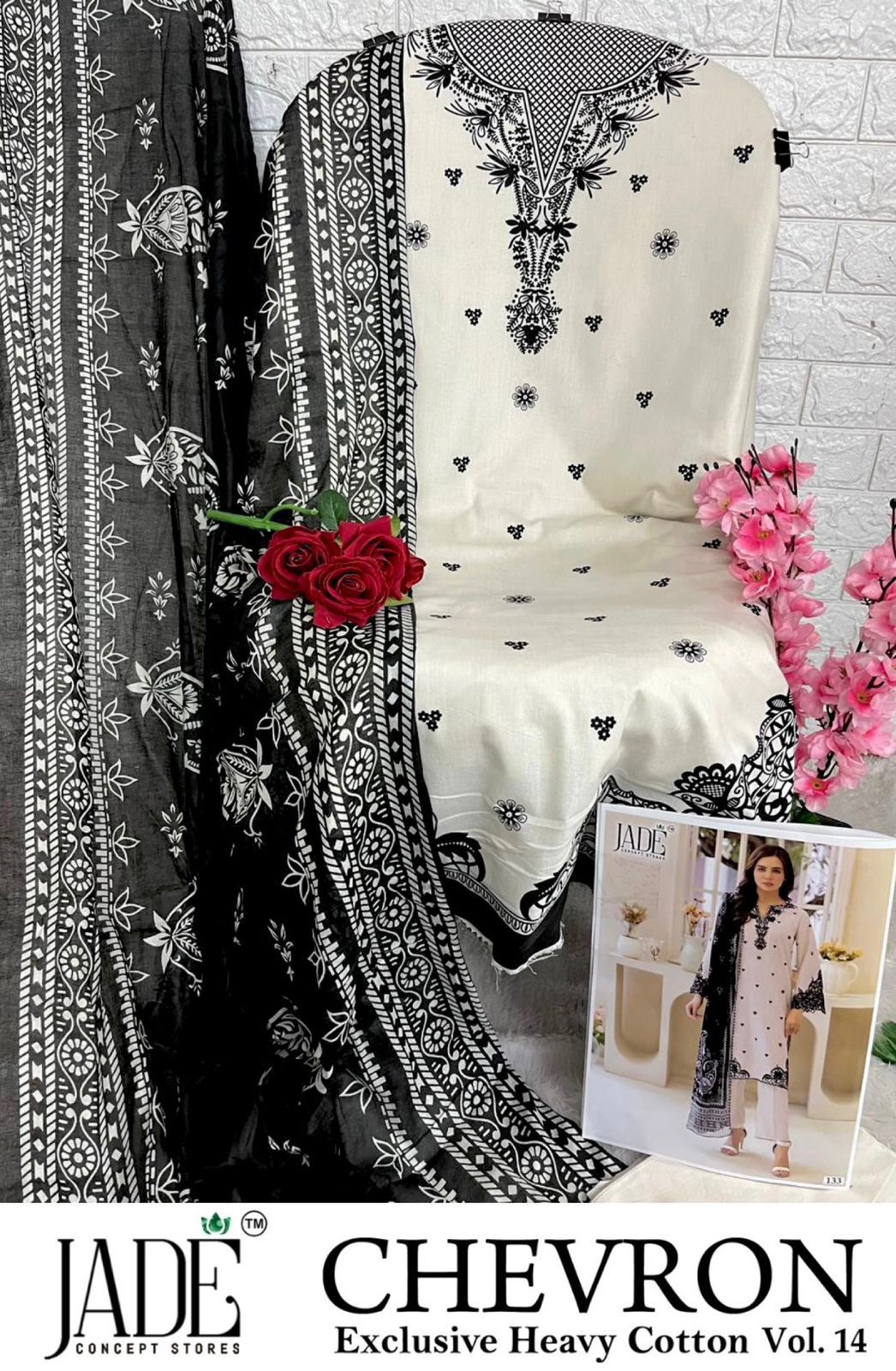 Chevron Vol 14 Exclusive Heavy Cotton Open Images Jade Karachi Salwar Suits Wholesaler India