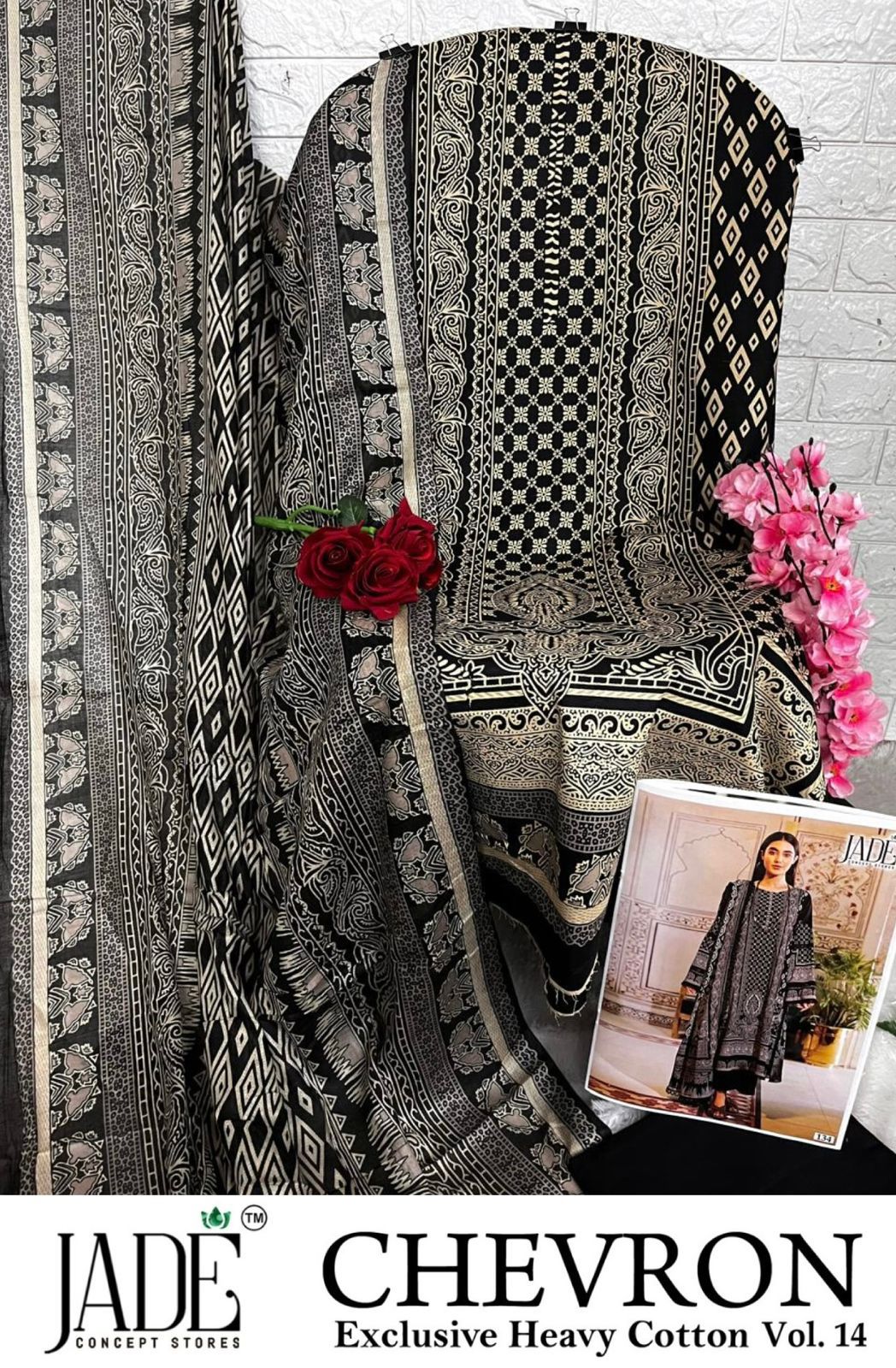 Chevron Vol 14 Exclusive Heavy Cotton Open Images Jade Karachi Salwar Suits Wholesaler India