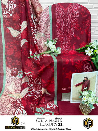 Sobia Nazir Luxury 21 Keval Fab Cotton Open Pic Karachi Salwar Suits Exporter