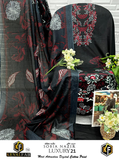 Sobia Nazir Luxury 21 Keval Fab Cotton Open Pic Karachi Salwar Suits Exporter