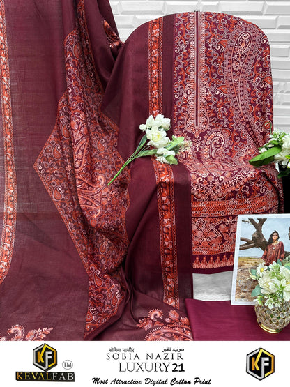 Sobia Nazir Luxury 21 Keval Fab Cotton Open Pic Karachi Salwar Suits Exporter