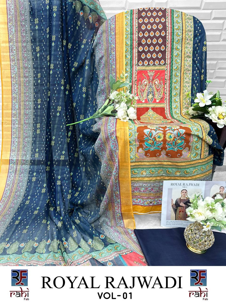 Royal Rajwadi Vol 1 Rahi Fab Cotton Lawn Open Picture Karachi Salwar Suits Exporter