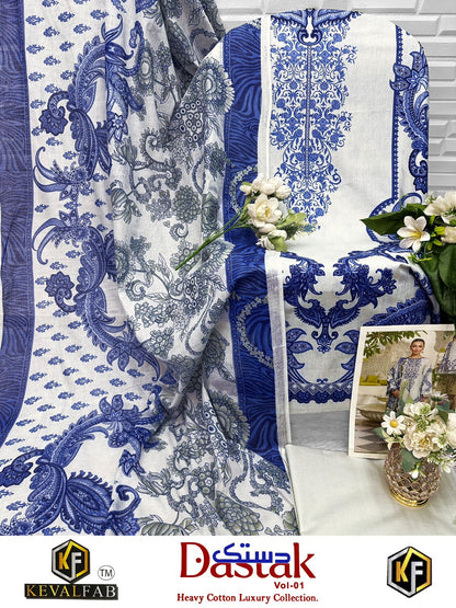 Dastak Vol 1 Keval Fab Cotton Open Photo Karachi Salwar Suits Manufacturer Ahmedabad