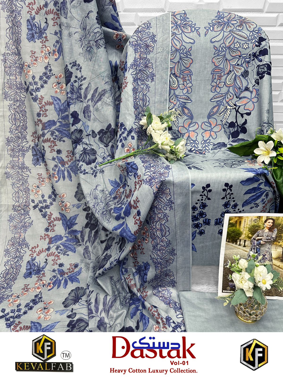 Dastak Vol 1 Keval Fab Cotton Open Photo Karachi Salwar Suits Manufacturer Ahmedabad
