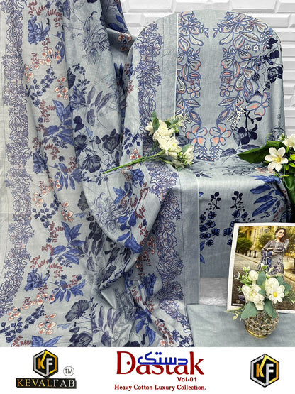 Dastak Vol 1 Keval Fab Cotton Open Photo Karachi Salwar Suits Manufacturer Ahmedabad