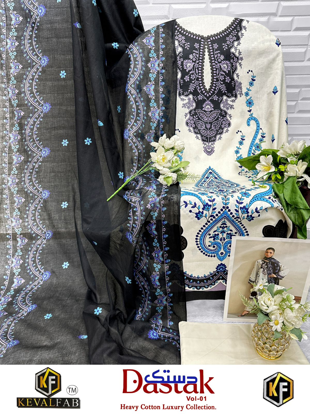 Dastak Vol 1 Keval Fab Cotton Open Photo Karachi Salwar Suits Manufacturer Ahmedabad