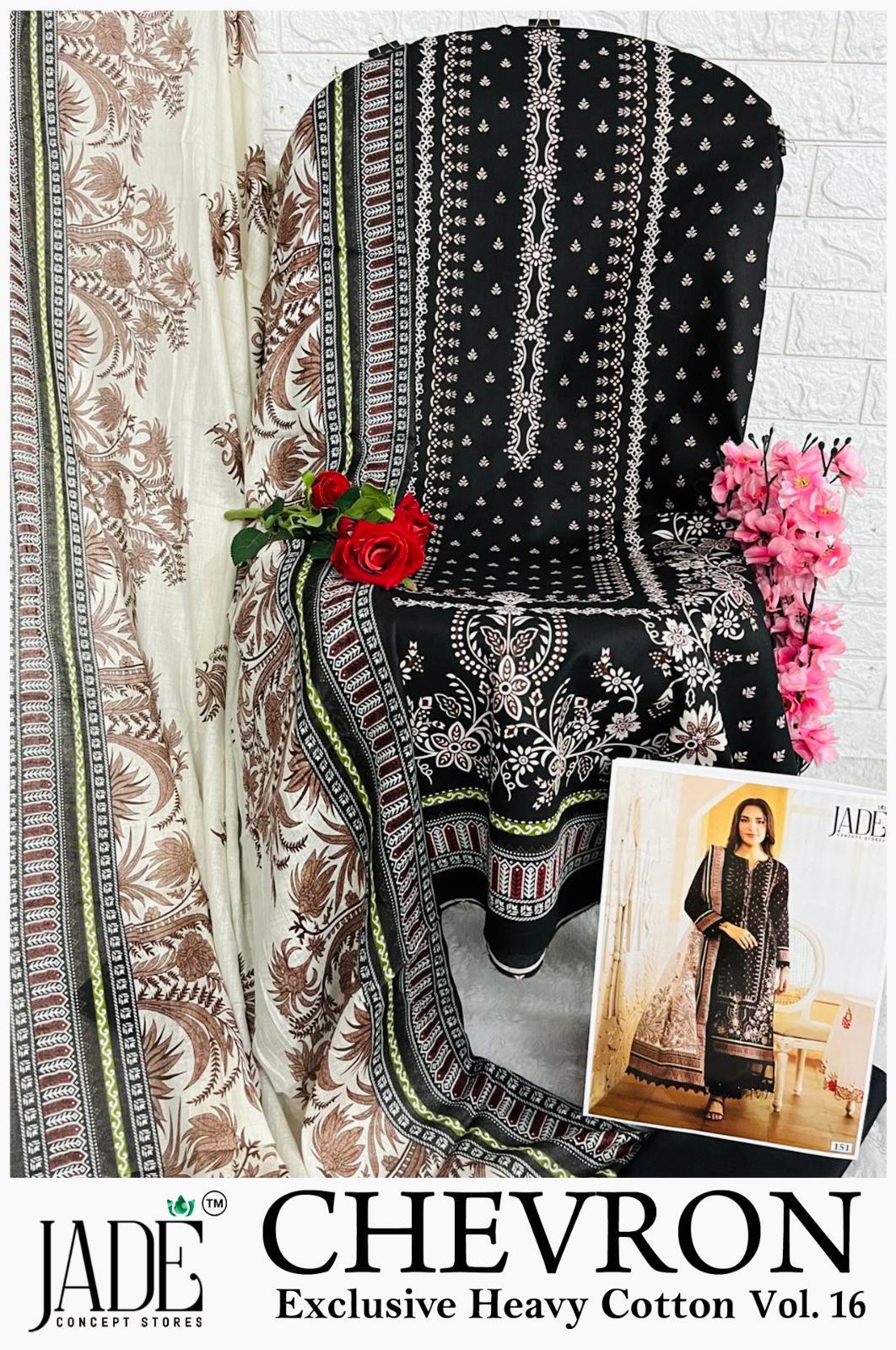 Chevron Vol 16 Exclusive Heavy Cotton Jade Open Photo Karachi Salwar Suits Manufacturer Gujarat