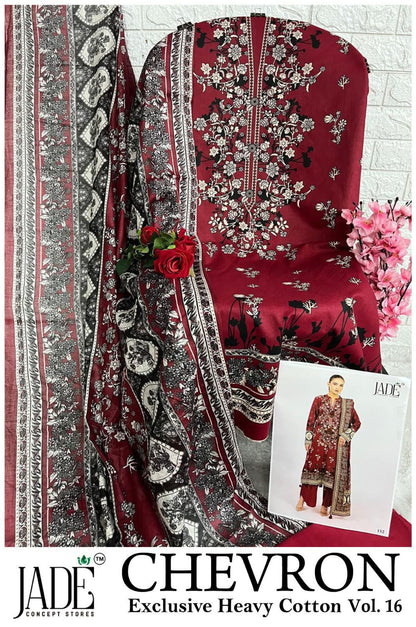 Chevron Vol 16 Exclusive Heavy Cotton Jade Open Photo Karachi Salwar Suits Manufacturer Gujarat