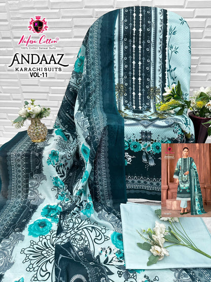 Andaaz Vol 11 Nafisa Cotton Open Images Karachi Salwar Suits Exporter