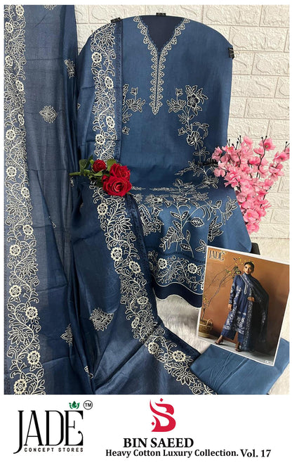 Bin Saeed Vol 17 Jade Lawn Cotton Open pic Karachi Salwar Suits Wholesaler India