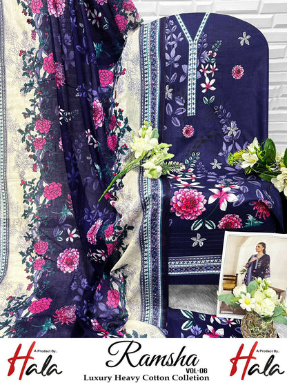 Ramsha Vol 6 Luxury Cotton Collection Open Photos Hala Karachi Salwar Suits Supplier India