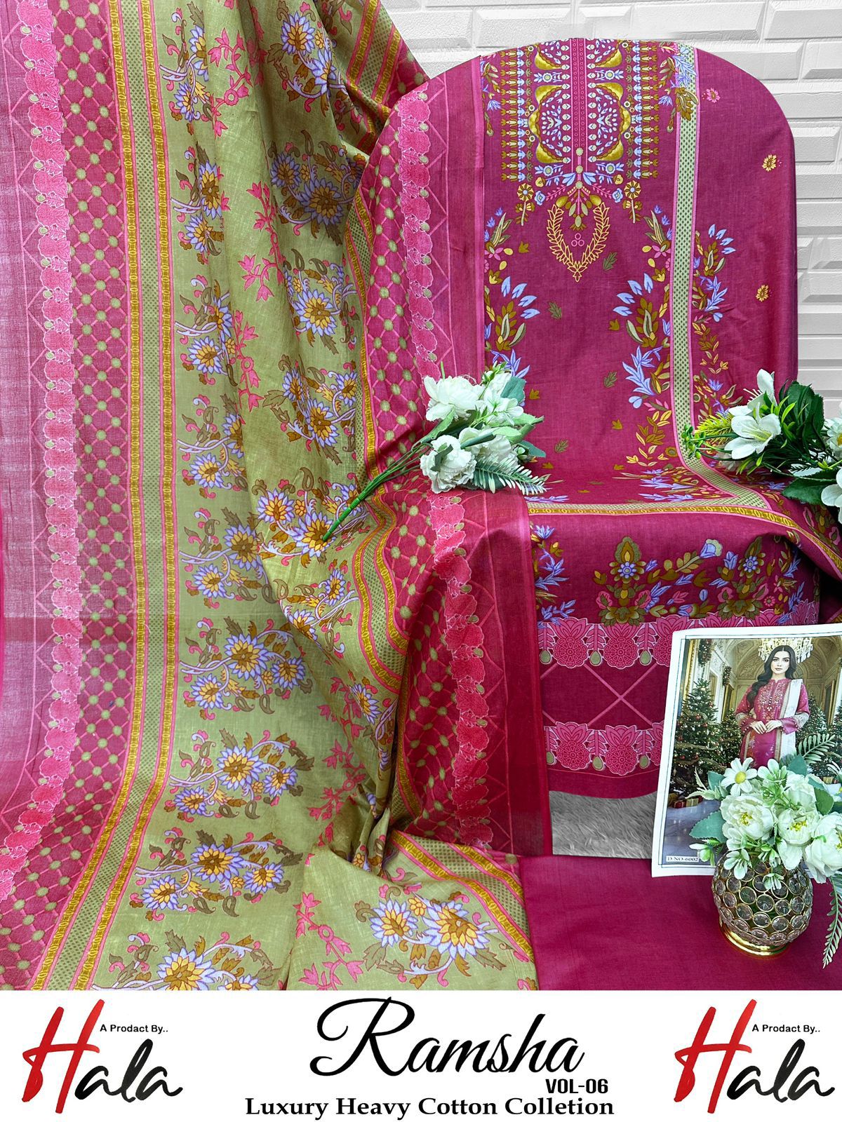 Ramsha Vol 6 Luxury Cotton Collection Open Photos Hala Karachi Salwar Suits Supplier India