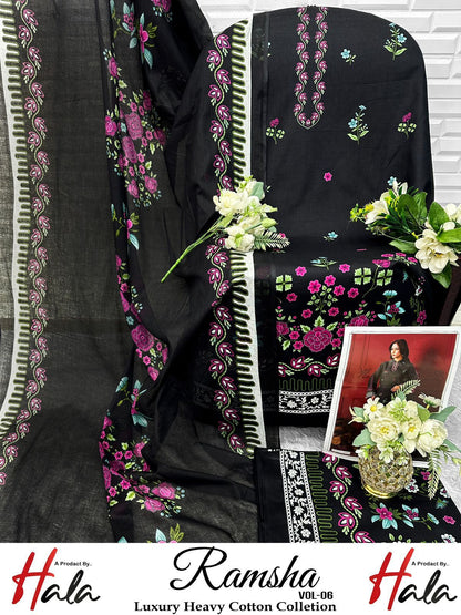 Ramsha Vol 6 Luxury Cotton Collection Open Photos Hala Karachi Salwar Suits Supplier India