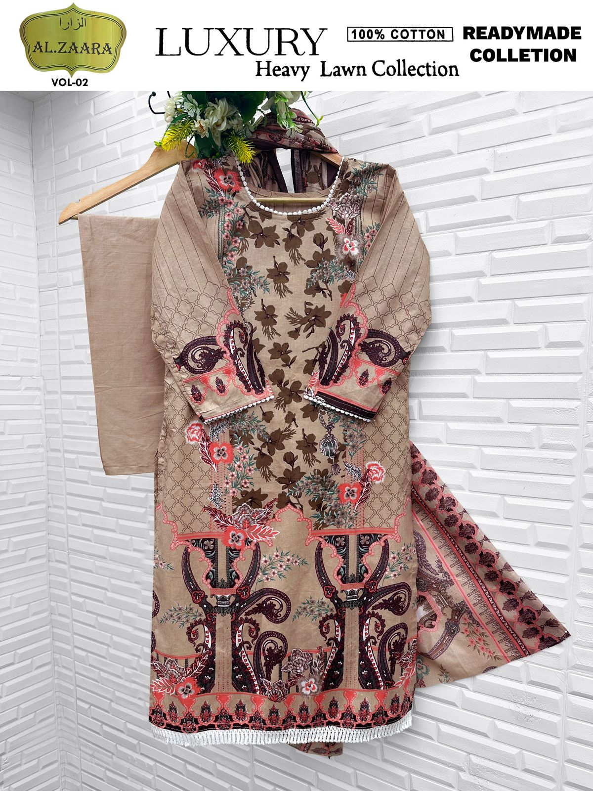 Vol 2 Luxury Heavy Lawn Collection Open Pic Al Zaara Cotton Karachi Readymade Suits Wholesaler India