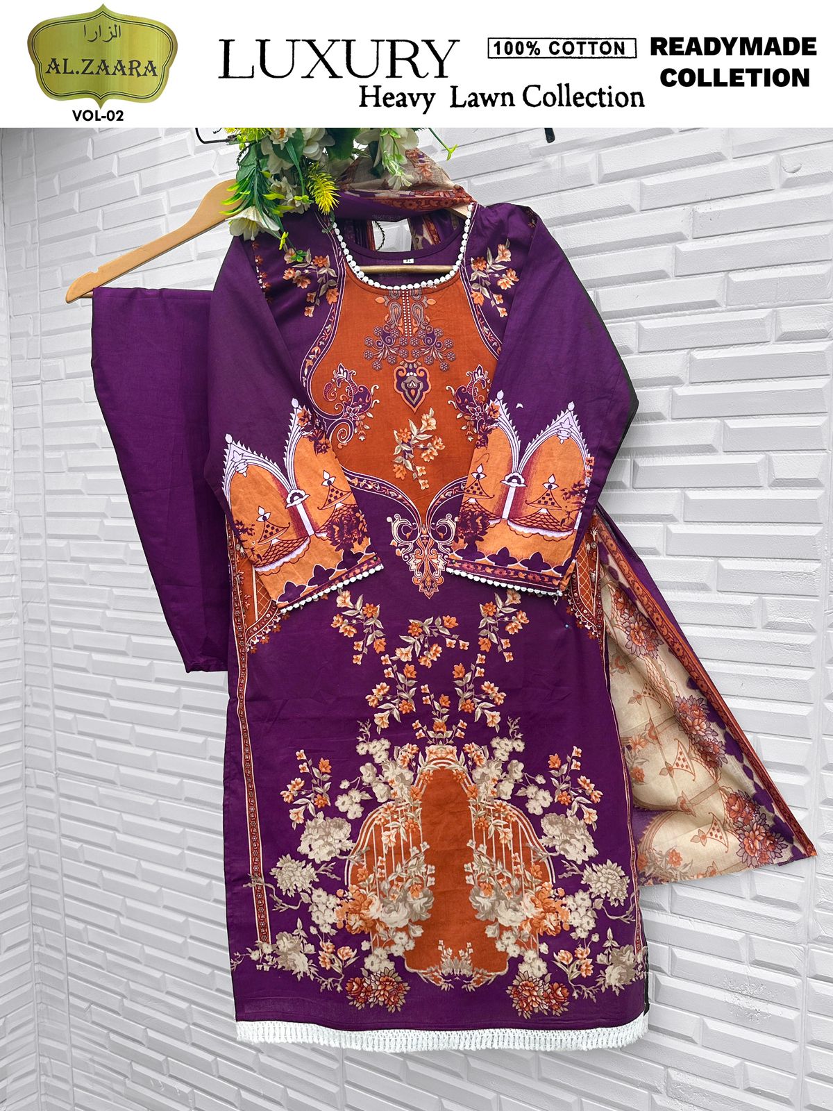 Vol 2 Luxury Heavy Lawn Collection Open Pic Al Zaara Cotton Karachi Readymade Suits Wholesaler India