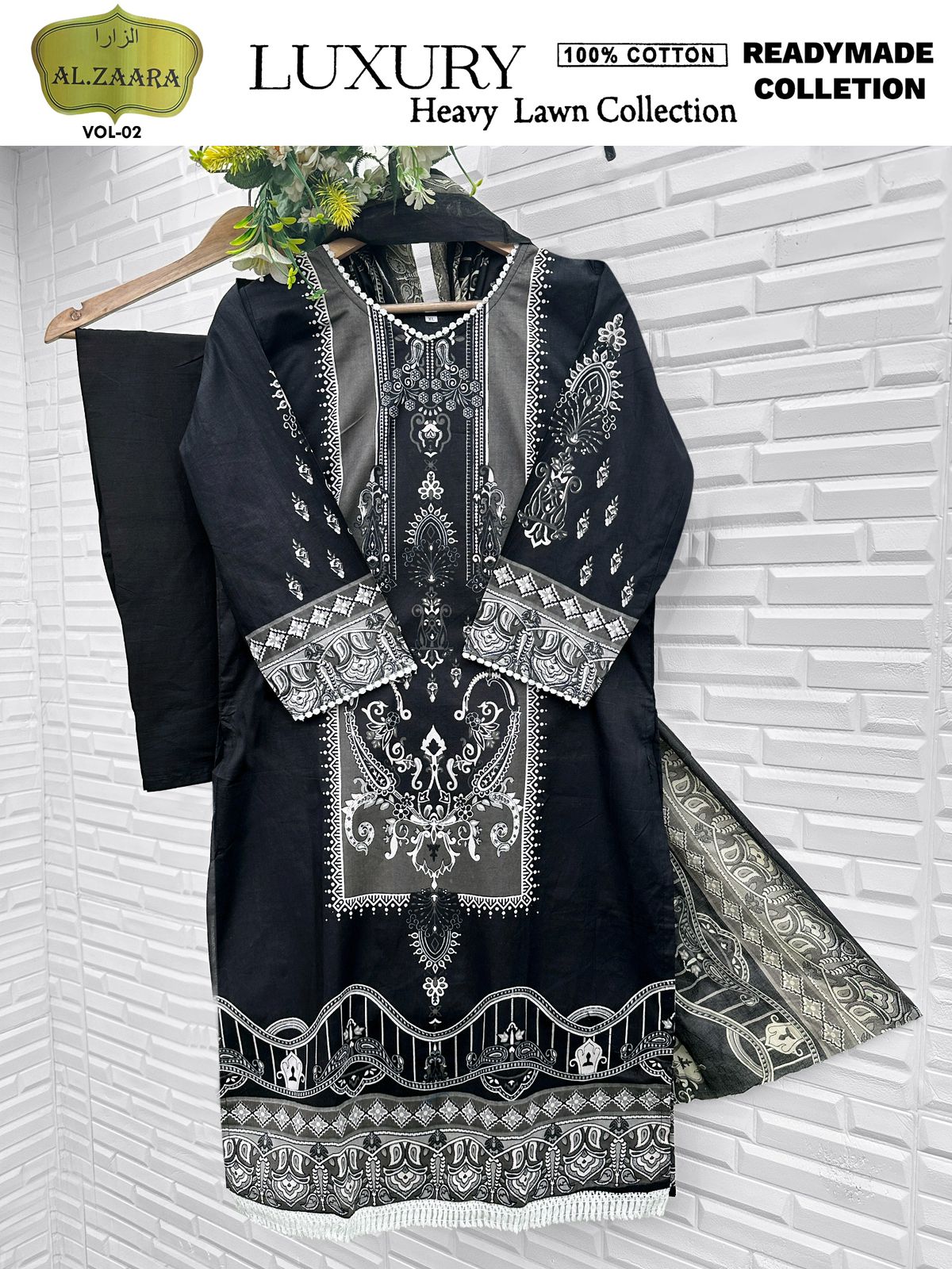 Vol 2 Luxury Heavy Lawn Collection Open Pic Al Zaara Cotton Karachi Readymade Suits Wholesaler India