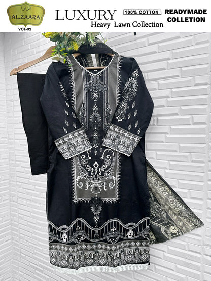Vol 2 Luxury Heavy Lawn Collection Open Pic Al Zaara Cotton Karachi Readymade Suits Wholesaler India