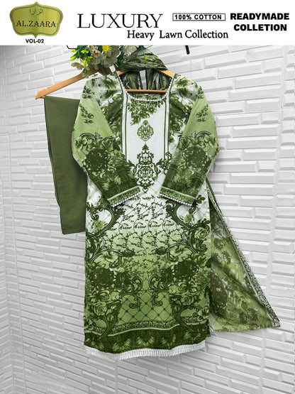 Vol 2 Luxury Heavy Lawn Collection Open Pic Al Zaara Cotton Karachi Readymade Suits Wholesaler India