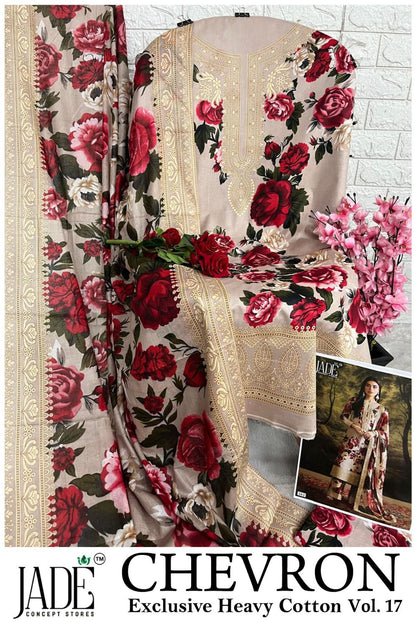 Chevron Vol 17 Jade Mix Cotton Open Pictures Karachi Salwar Suits Wholesale Rate