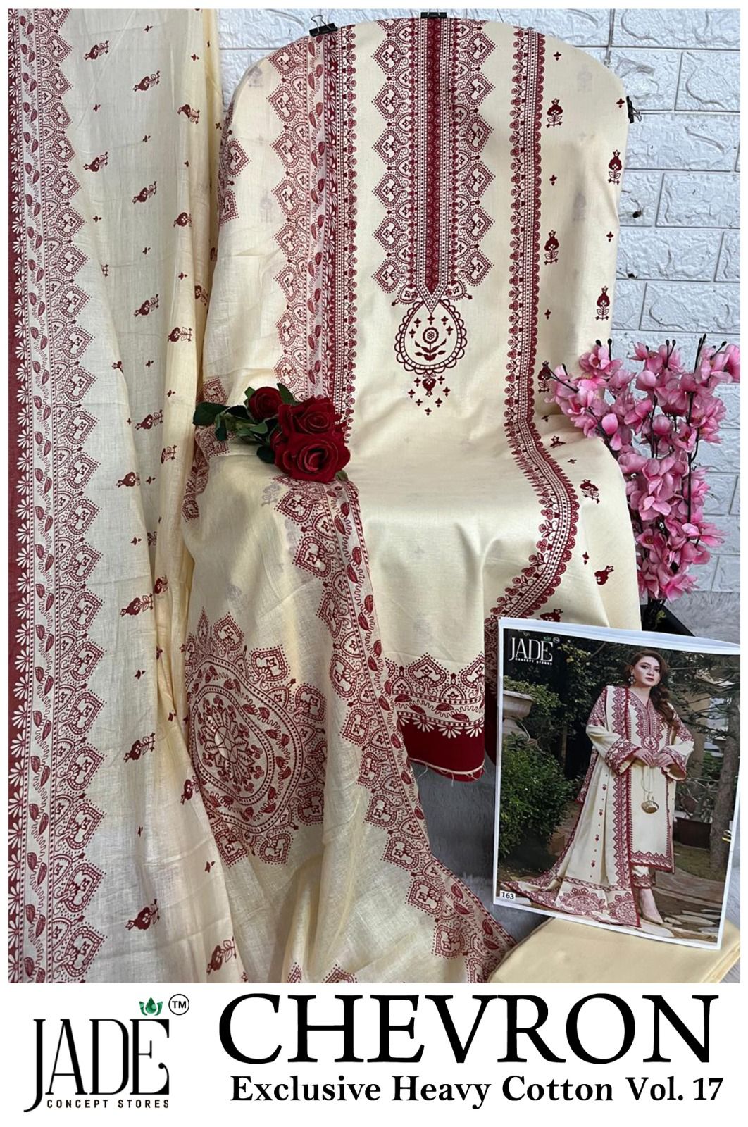 Chevron Vol 17 Jade Mix Cotton Open Pictures Karachi Salwar Suits Wholesale Rate