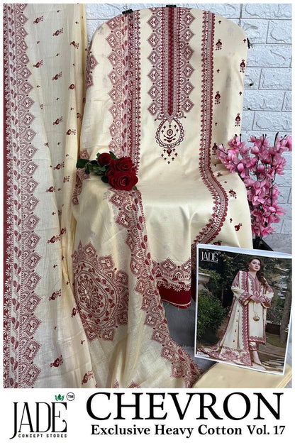 Chevron Vol 17 Jade Mix Cotton Open Pictures Karachi Salwar Suits Wholesale Rate