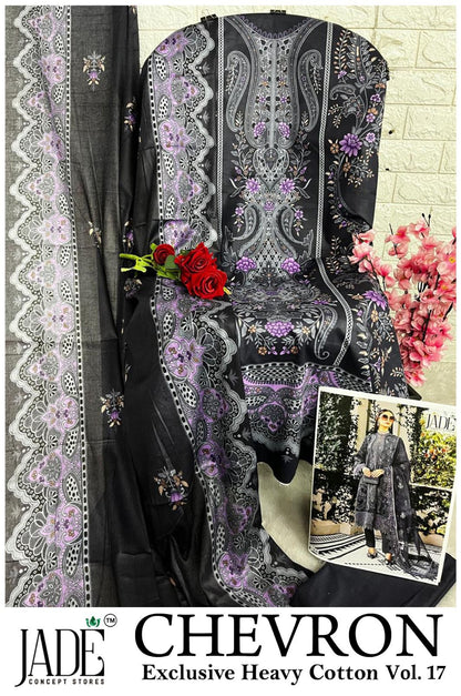 Chevron Vol 17 Jade Mix Cotton Open Pictures Karachi Salwar Suits Wholesale Rate