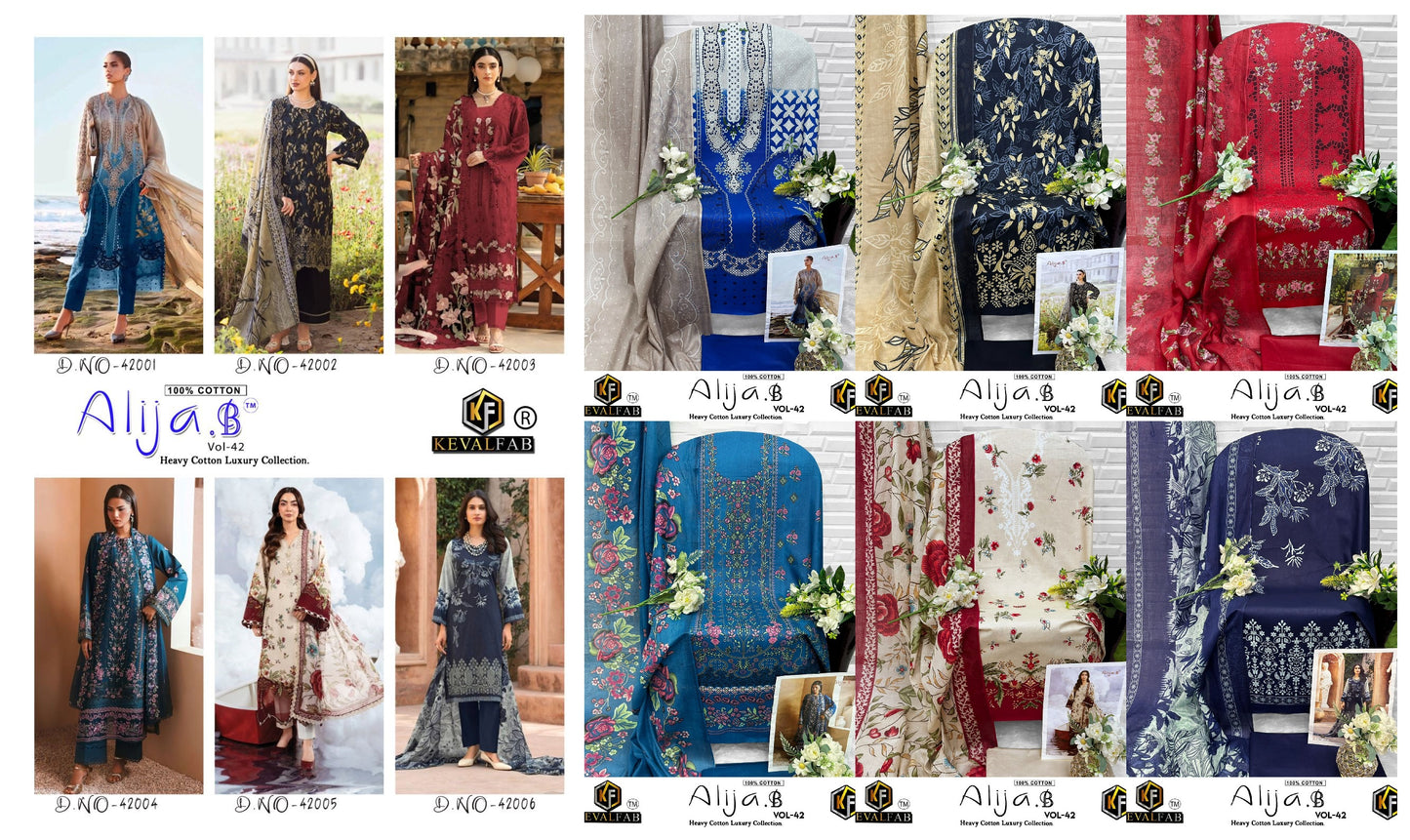 Alija B Vol 42 Keval Fab Lawn Cotton Open Photos Karachi Salwar Suits Exporter