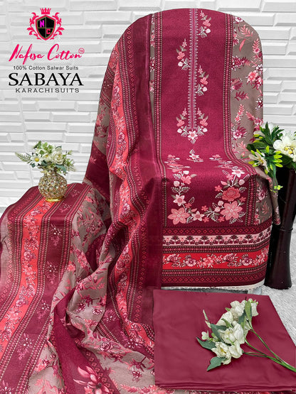 Sabaya Nafisa Cotton Mix Cotton Open Images Karachi Salwar Suits Manufacturer Gujarat
