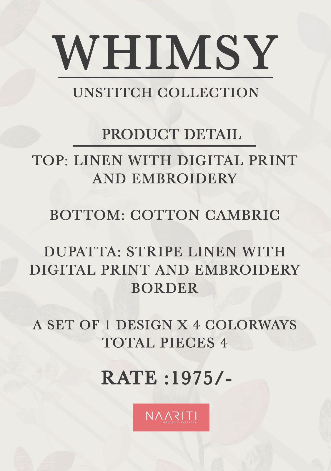 Whimsy Naariti Linen Pant Style Suits Exporter Ahmedabad