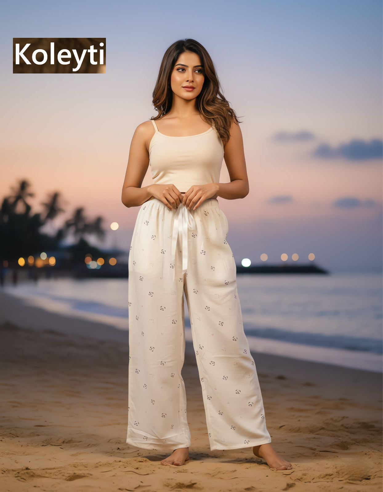 White 1506 Koleyti Cotton Women Night Lower Supplier