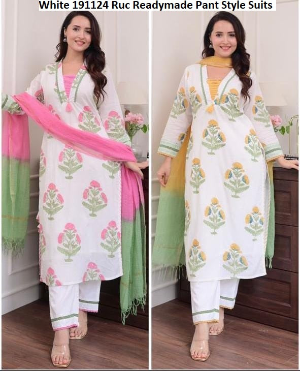 White 191124 Ruc Cotton Readymade Pant Style Suits Manufacturer
