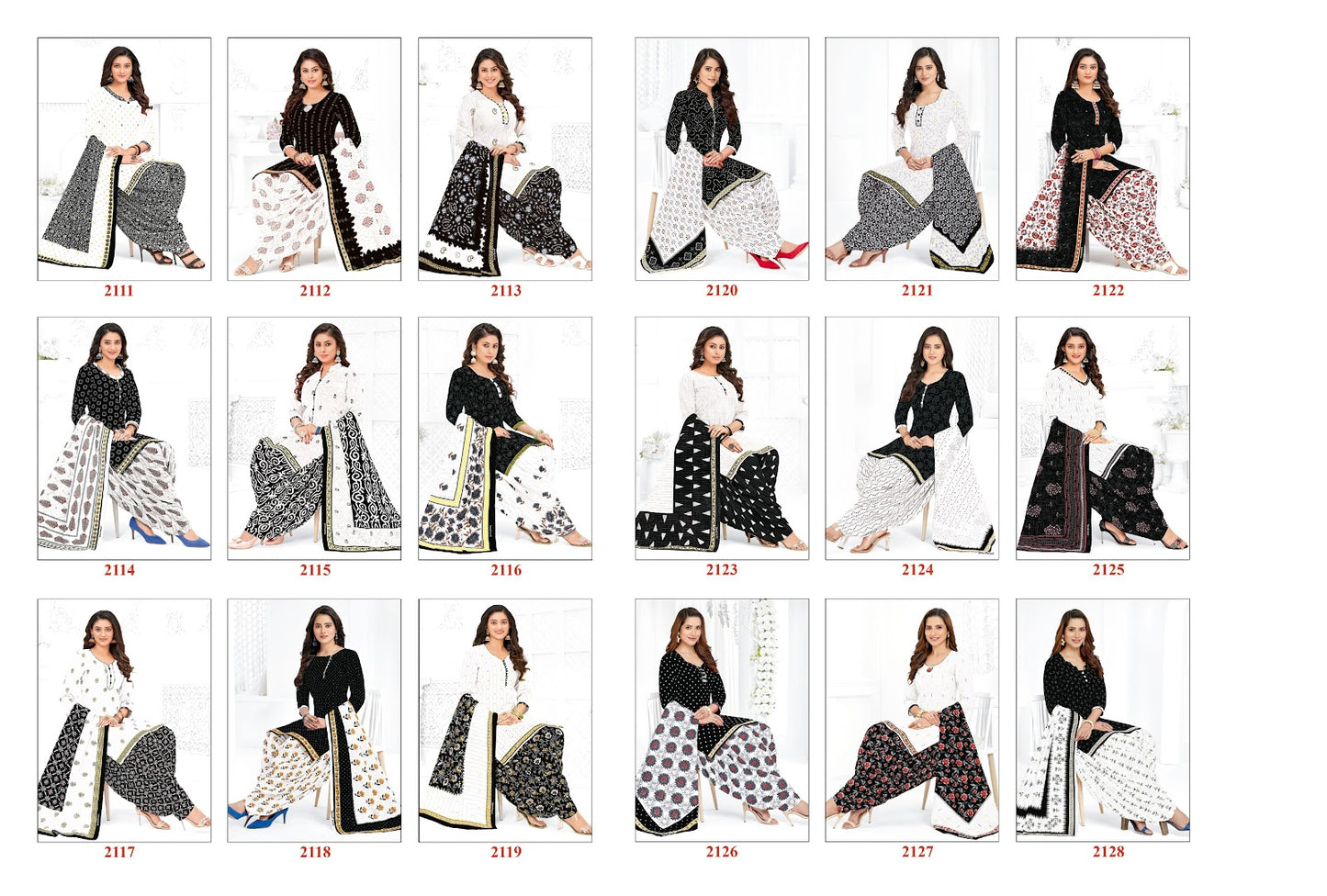 White And Black Patiyala Special Shree Ganesh Cotton Dress Material Wholesaler Ahmedabad