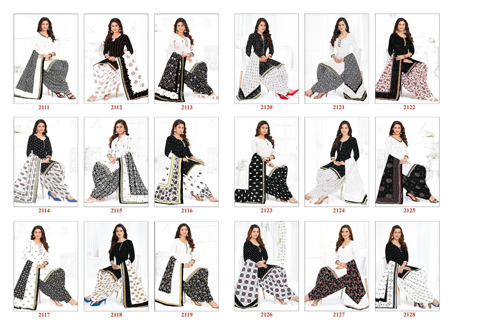 White And Black Patiyala Special Shree Ganesh Cotton Dress Material Wholesaler Ahmedabad