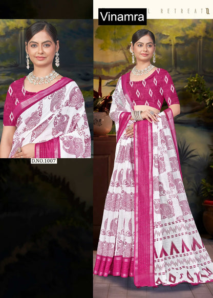 White Cake Vol 1 Vinamra Cotton Silk Sarees Wholesale