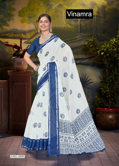 White Cake Vol 1 Vinamra Cotton Silk Sarees Wholesale