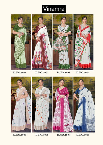 White Cake Vol 1 Vinamra Cotton Silk Sarees Wholesale