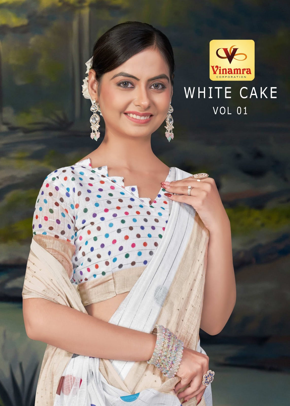 White Cake Vol 1 Vinamra Cotton Silk Sarees Wholesale