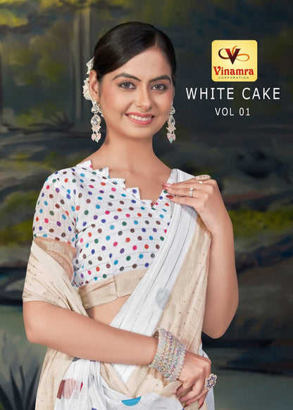 White Cake Vol 1 Vinamra Cotton Silk Sarees Wholesale