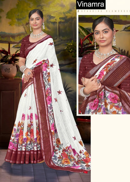 White Cake Vol 1 Vinamra Cotton Silk Sarees Wholesale