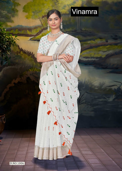 White Cake Vol 1 Vinamra Cotton Silk Sarees Wholesale