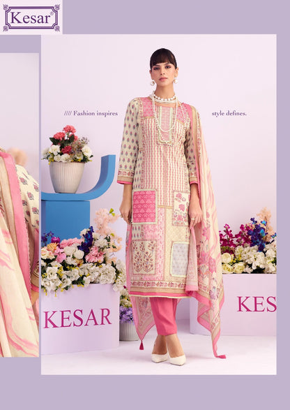 White Cloud Kesar Lawn Cotton Karachi Salwar Suits Manufacturer Ahmedabad