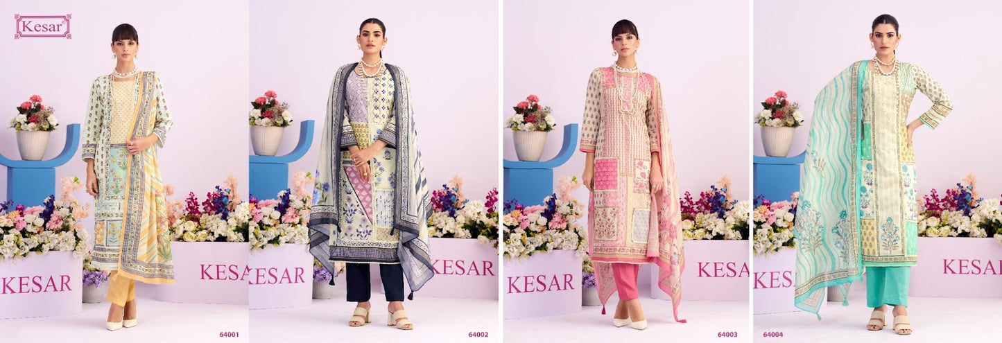 White Cloud Kesar Lawn Cotton Karachi Salwar Suits Manufacturer Ahmedabad