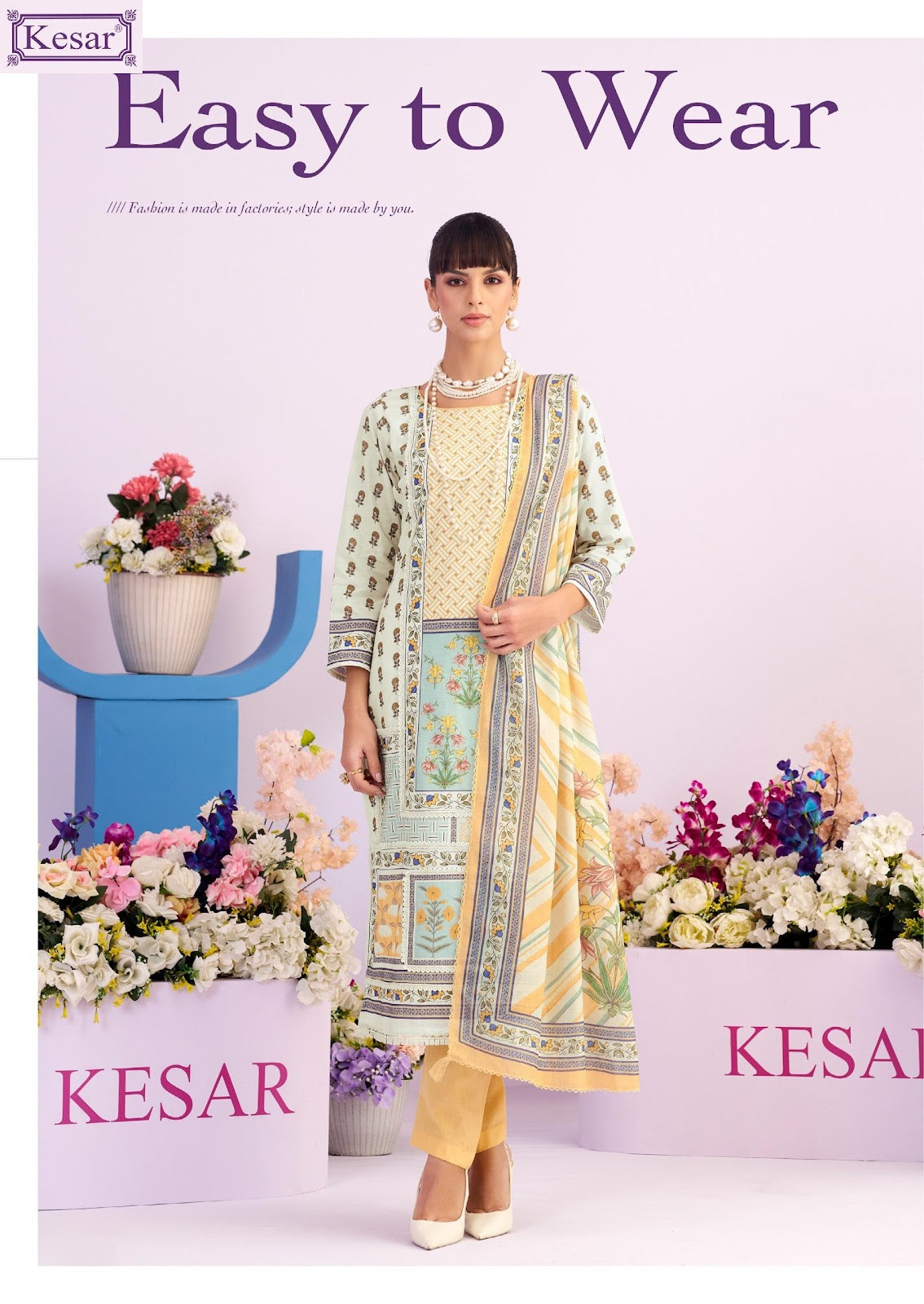 White Cloud Kesar Lawn Cotton Karachi Salwar Suits Manufacturer Ahmedabad