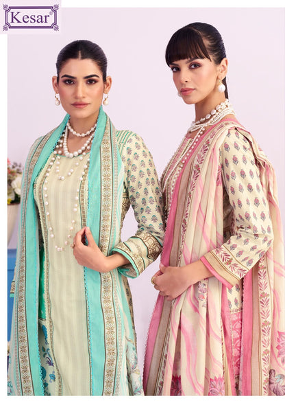 White Cloud Kesar Lawn Cotton Karachi Salwar Suits Manufacturer Ahmedabad