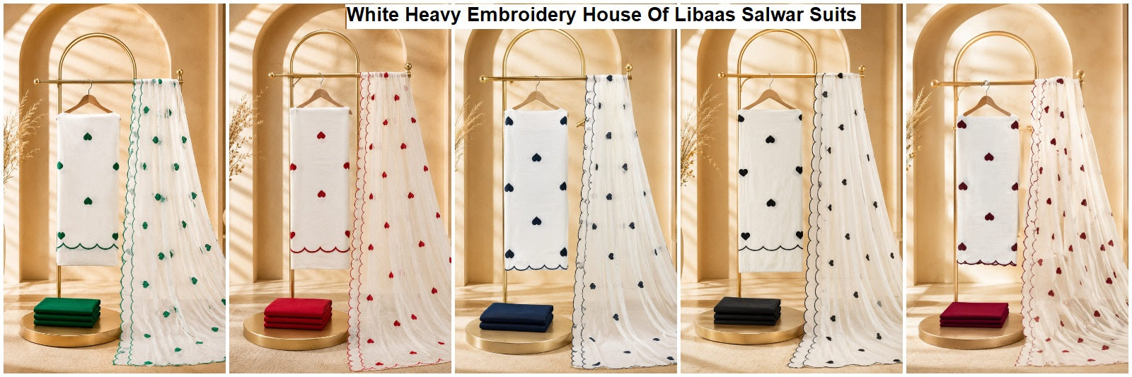 White Heavy Embroidery House Of Libaas Rayon 14Kg Salwar Suits Supplier